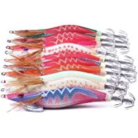 Los mejores  - Floridivy 10pcs Peces de Cebo de Calamar Gancho señuelos de Pesca de Calamar Cebo de Pescado atraer a la Pesca de los…